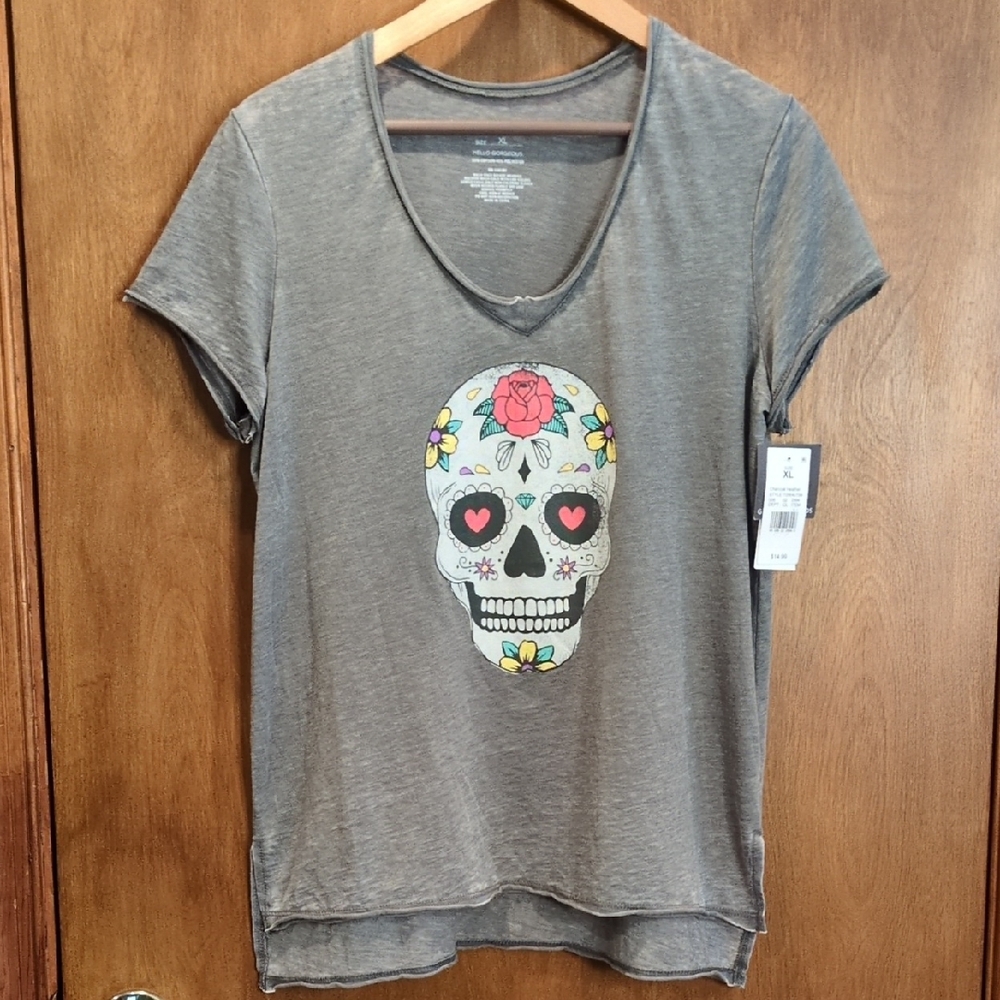 Grayson Threads Gray Skull Graphic Tee Size XL